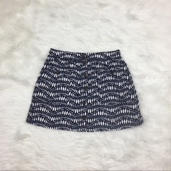 Forever 21 Junior Skirt Large Navy Blue Buttons - Picture 1 of 4
